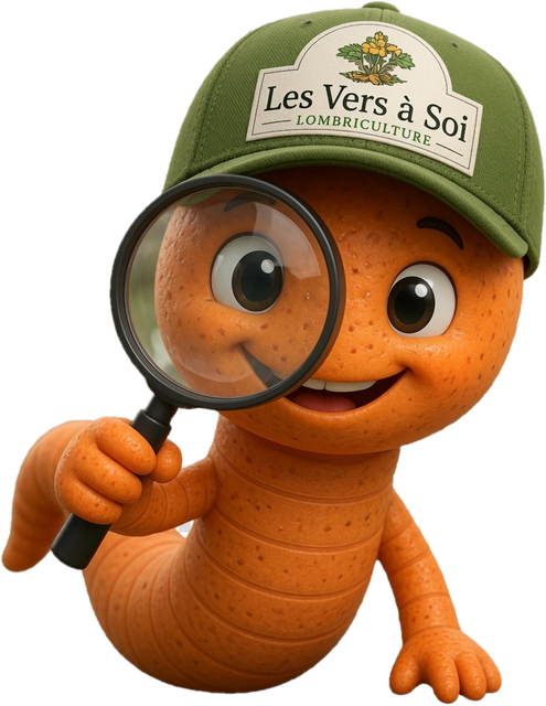 Felice, la mascotte, regarde à travers une loupe