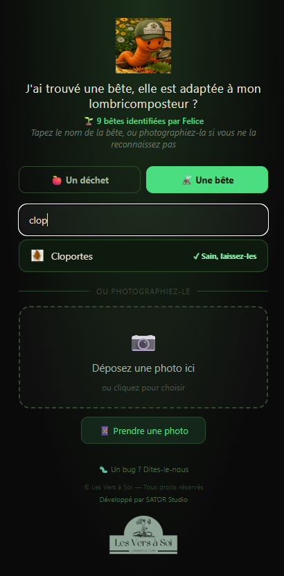 Recherche d'une bête dans Felice